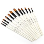 12 Pcs Filbert Paint Brushes Set  Artist Brush For Acrylic Oil Watercolor Gouach