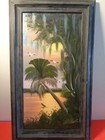Al Black Signed Florida Highwaymen Palm Tree Over Inlet Oil On Board  12 By 24  