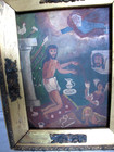 Antique  preciosa Sangre De Christo  Mexican Retablo Painting  Framed