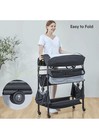 Gray Portable Foldable Baby Changing Table W  2 Storage Baskets Nursery Station