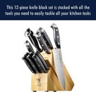 Premium Quality 12-piece Statement Knife Set With Block  Razor-sharp 