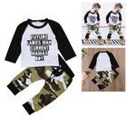 2pcs Toddler Baby Boys Outfits T-shirt Tops camo Pants Kid Clothes Set Tracksuit