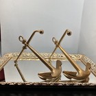 2 Heavy Antique Brass Nautical 10   ships Boat Balance Anchor Paperweight decor
