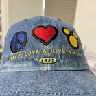 Vintage Walt Disney World Disney Peace Love Mickey Mouse Adult Denim Hat Cap