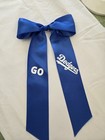 Los Angeles Dodgers Hair Bow  6  X 10  Royal Blue Satin Ribbon Clip  Made In Usa