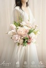 Ling s Moment Blush Pink 15 Inch Free Form Artificial Wedding Flower Bouquet