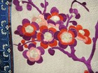 Chinese Handmade Embroidered Silk Panel Floral Design Vintage Decor Flowers