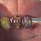 6 Sterling Silver  925 Glass European Style Beads For Bracelet Or Necklace