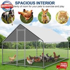 10 X 6 Ft Metal Walk In Chicken Coop Run Cage Rabbit Hutch Hen House With Cover