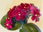 Vintage Velvet Dark Pink Flowers Bouquet Millinery