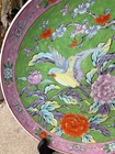 Vintage Japanese Asian Large Plate bowl Painted Bird On Limb Of Flowers