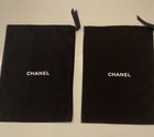 2 Authentic Chanel Drawstring Shoe boot Bags Black 15 1 2    X 11 1 2    New