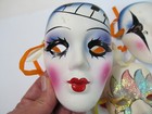 Vintage Painted Mardi Gras Mask Wall Decor Masquerade Harlequin Ribbon 3 Small A