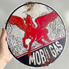 4 Pcs Reproduced Gas Motor Oil Garage Sign Pack  12  Round  Thick Metal Vintage