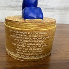 Vintage Hail Mary And Baby Jesus Rosery Box Hand Painted Catholic Prayer Resin