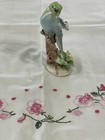 Vintage Ucagco Of Japan Blue green Parakeet budgie Porcelain Figurine 5 25x2 25   