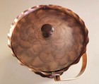 Vtg Craftsman Copper Ice Bucket Hammered  5 5   Tallx6 75  Wide W ceramic Liner