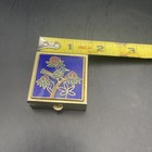 Vintage Cloisonne   Pill Box Trinket Box Enamel Inlay Jar Floral Bird 1 5  