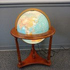 Vintage Replogle World Horizon Series Lighted 16  Floor Globe With Casters  