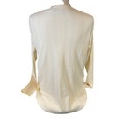 Eddie Bauer Womens Top Small Cream Waffle Knit Long Sleeve Pullover Cabincore