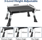Bontec 3-level Height Adjustable Folding One Step Stool With Anti-slip Black 