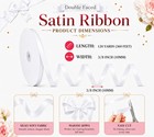120 Yards White Satin Ribbon 3 8 Inch Double Faced Thin For Gift