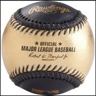  hot Sale  Rawlings Gold   Black Leather Baseball Fanatics Authentic Collectible