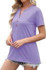 Women s Short Sleeve Summer Top V Neck Button Down Casual Blouse For Work Beach