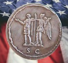 92-94 Ad Large Ancient Roman Coin Domitian Roman Emperor Sestertius 36mm