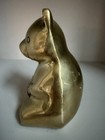 Vintage Solid Brass Teddy Bear Figurine Coin Bank Nursery Decor 5 5   