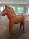 Vintage 10  Tall Wood Dala Horse  Sweden Nils Olsson No Sticker Old Version Read