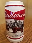 2016 Budweiser Holiday Christmas  Stein Small Fac Flaw  Beer Busch Nib Free Ship