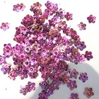 Sequins 5 Petal Embossed Cupped Flowers Party Pink  mixed  13mm  100 Pieces