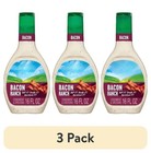  3 Pack bacon Ranch Topping And Dressing  16 Fl Oz Easy Squeeze Bottle