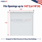 12x10ft Electric Roll Up Garage Door Steel Roller Shutter 142x118 Overhead Door