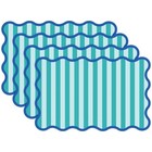 Pcs Striped Paper Placemats Scalloped Edge Table Mats 11 X 17 60 Blue Green