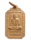 Talisman Thai Buddha Amulet Coin Lp Puan Blessed Wealth Lucky Charm Protection