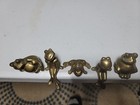Vintage Solid Brass Frog Figurines Set Of 5 Shelf Sitter
