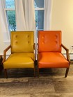 Vintage Mid Century Modern Pair Of Retro Armchairs