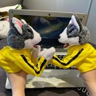 Kung Fu Action Husky Hand Puppet - Soundable Plush Toy For Kids    Playtime 