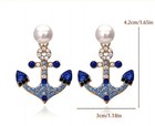 Anchor Earrings Pearl Summer Spring Fashion Jewelry Fast Free Ship 1 7 Inch