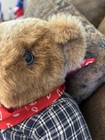 Vermont Country Blue Eyes Teddy Bear Western Jeans Plaid Shirt 16 