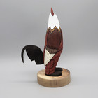 Navajo Folk Art-chicken In Overalls Navajo Blanket By Ray   Orleen Lansing
