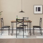 5 Piece Dining Table Set Chairs Upholstered Seat Compact Breakfast Kitchen Wood