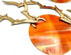 Pair  2  Vintage Seagulls In Flight Sun Cast Brass Copper Wall Decor Mcm 70   s