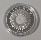 2025 American Liberty Silver Medal Proof Coin 1 Troy Oz Fine Silver Sunflower