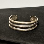 Vintage Taxco Sterling Silver Cuff Bracelet 54g Triple Band Mexican Silver