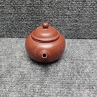 Vintage Miniature Yixing Red Clay Teapot Engraved Chinese Calligraphy 