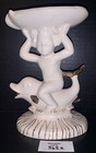 1970 s Holland Mold Pedestal Soap Dish Cherub Dolphin Shell Pearl White   Gold