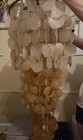Vintage 1960s Midcentury Modern Capiz Shell Chandelier 3 Tier 7 Ft 